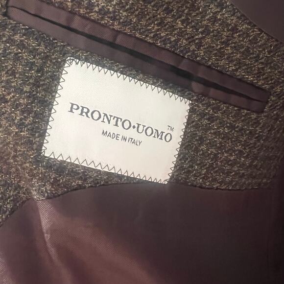Pronto Uomo Men’s 48R Silk & Wool Sport Coat Blazer Jacket Italy Single Breasted - Picture 6 of 15